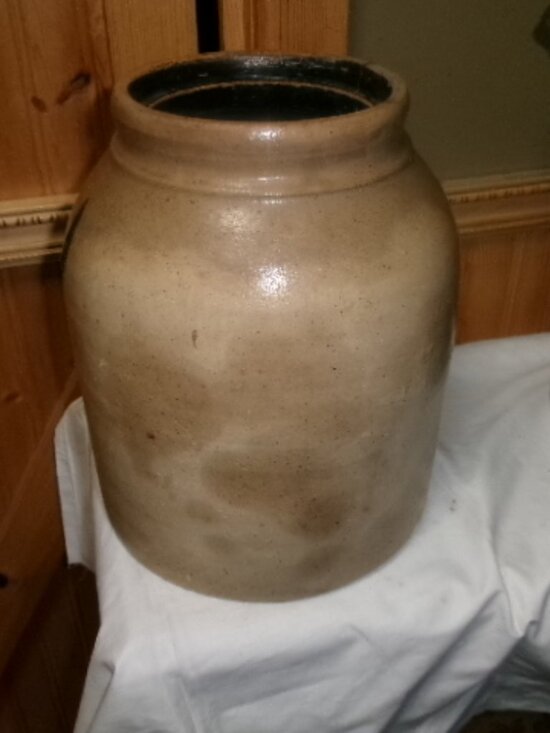 American Vintage Other - antique 1880 2 gal stoneware salt glaze crock jar or butter jar 10.5 H 8.5 w